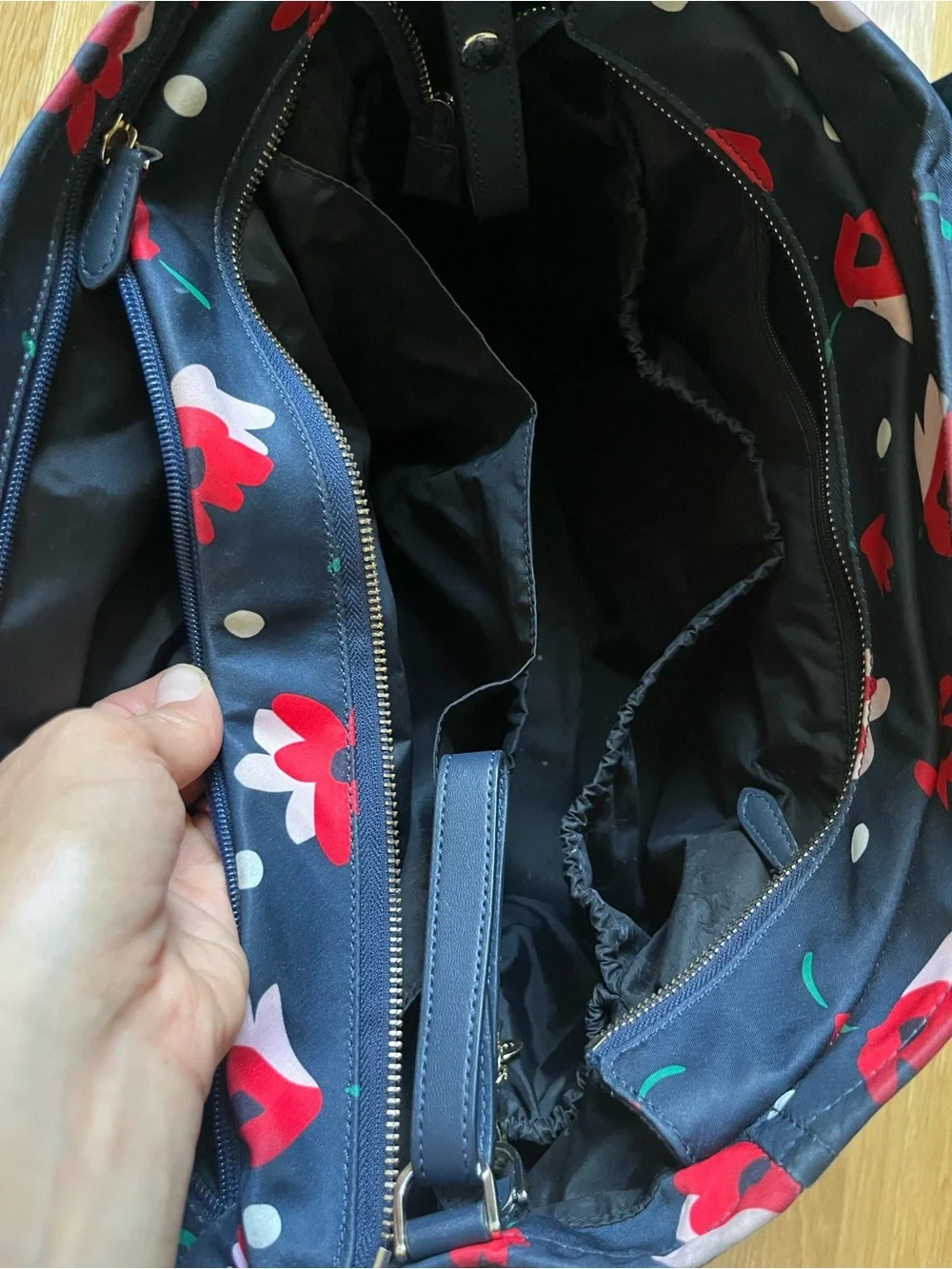 kate spade Black Floral & Polka Dot Tote
